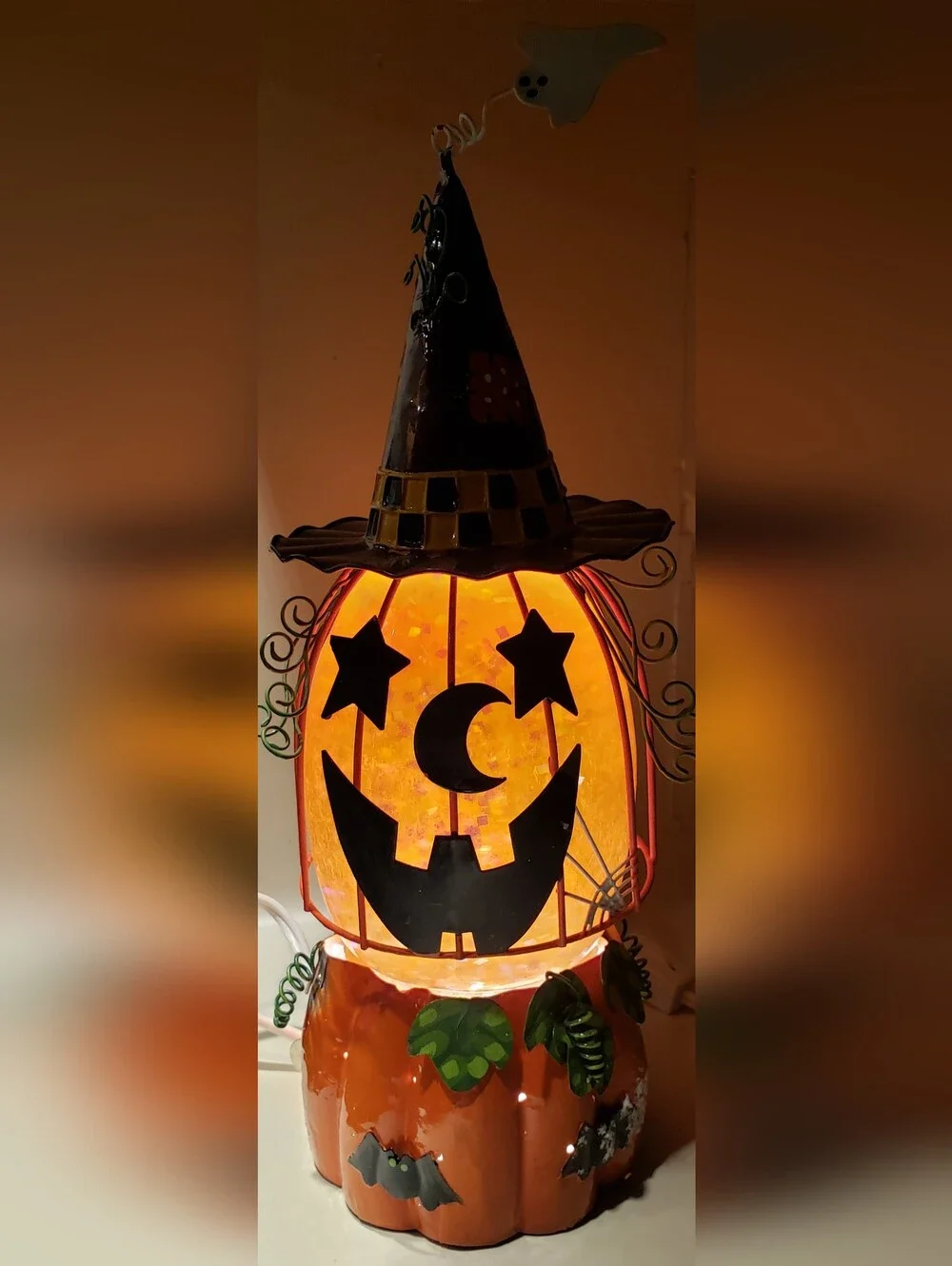 Vintage JCPenny Home Collection Pumpkin Aqua Lamp